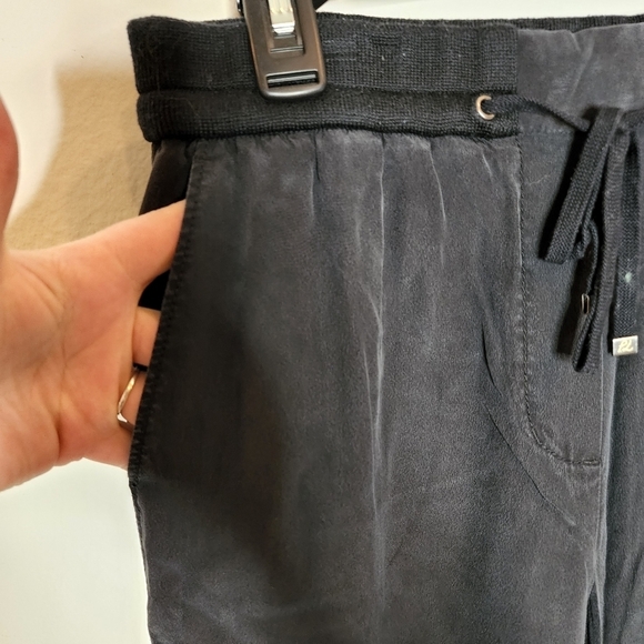 3.1 Phillip Lim black silk ruched joggers - Picture 5 of 14